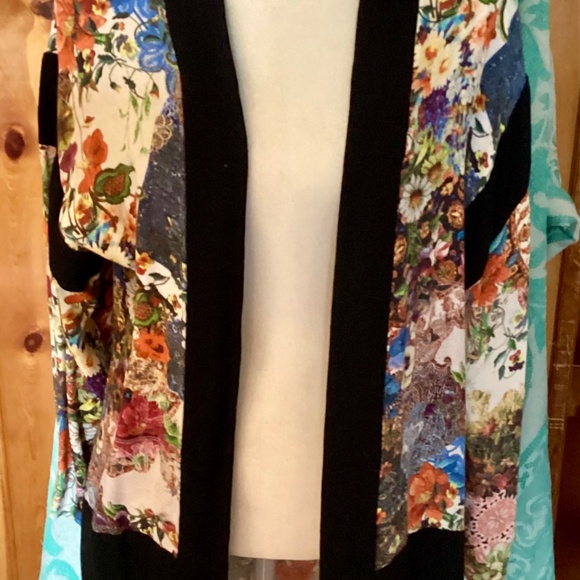 Nicole Miller Vintage Flowered Kimono Sleeve Jacket Sz Small - Picture 5 of 5